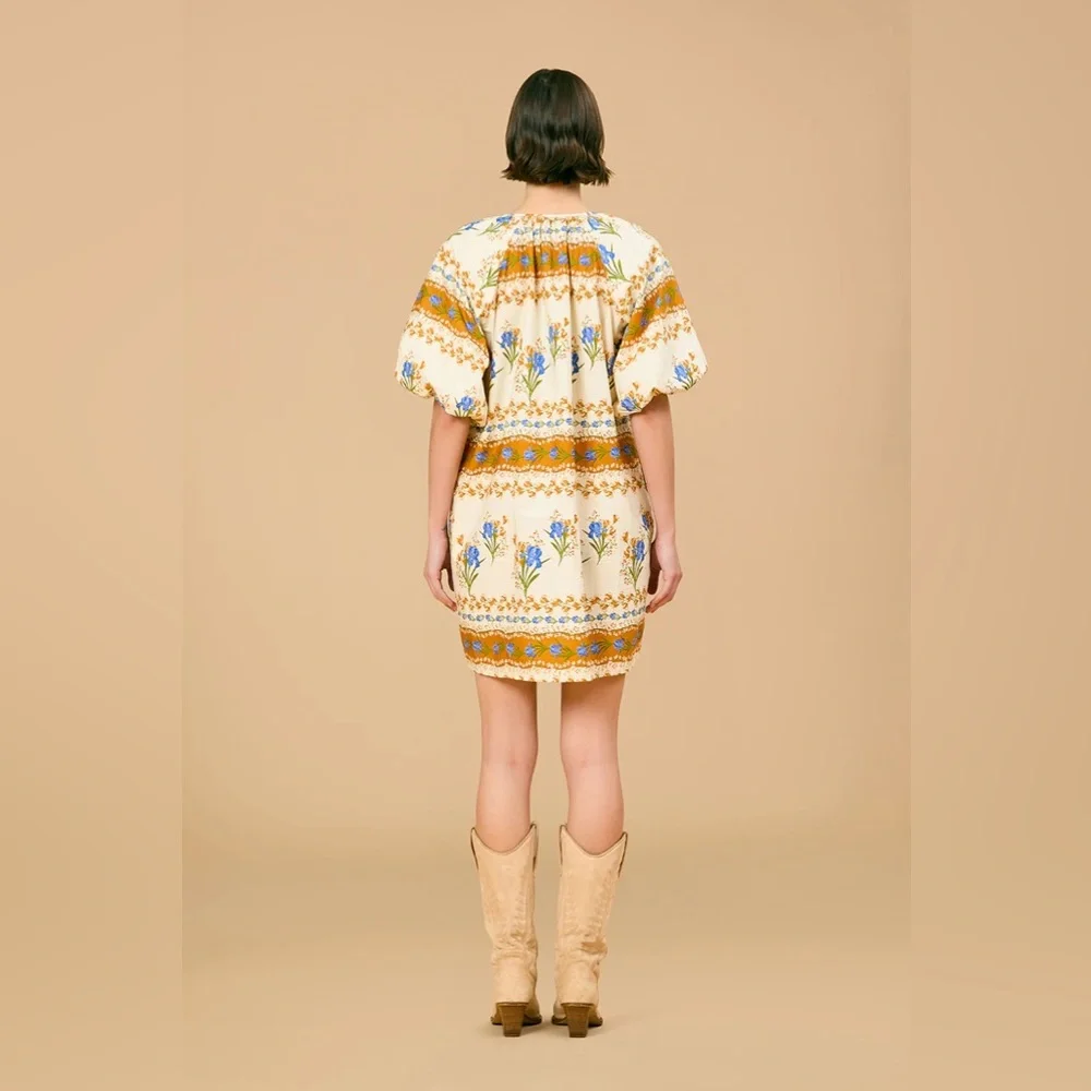 Olivia by Livro Frannie Mini Dress Oversized Boho Cottagecore Hierloom NWT $295 - Picture 4 of 4